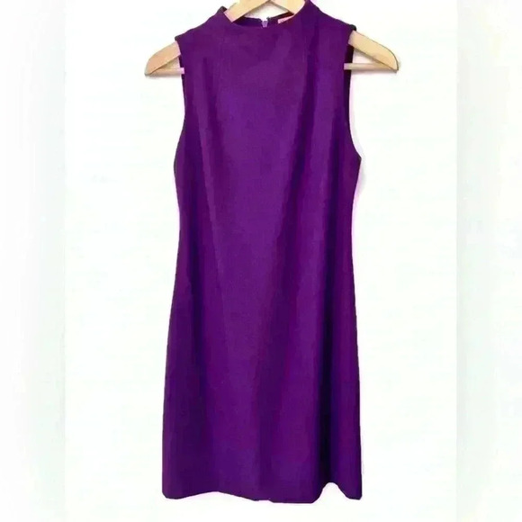 Alice + Olivia Womens Purple Mock Neck Romantic Midi Party Evening Dress 0 - Picture 1 of 11